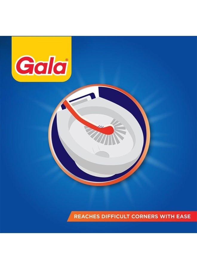Gala Antibac Double Hockey Antibacteria Toilet Brush, Toilet Brush for Western and Indian Toilet, Bathroom Brush for Toilet Cleaning (White and red,Pack of 1) - Image 3